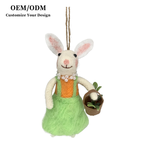 Ornement Lapin de Pâques ou Fille Ange en Feutre Mélange Polyester-Laine, Fait Main, Écologique, Non Toxique, Jouet en <span class=keywords><strong>Peluche</strong></span> Personnalisable, Décoration d'Usine - Product Image 6
