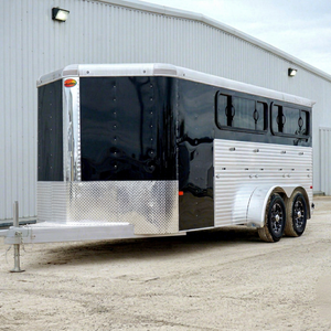 Remolque para Caballos Kattaa de 2 Ejes, Negro y Plateado, con Paredes Laterales de Aluminio, Capacidad de Carga de 1001-2000 kg, Remolque Utilitario - Product Image 1