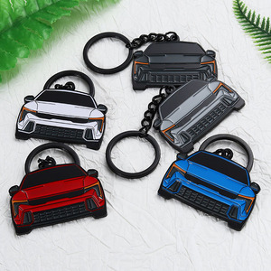 OEM Cá Nhân Keychain Mạ Đen Mát Quà Tặng Thể Thao Xe Vòng Chìa Khóa Kim Loại Kẽm Hợp Kim 3D <span class=keywords><strong>5</strong></span> Màu Sắc Men Móc Khóa Cho Xe Ô Tô - Product Image 2