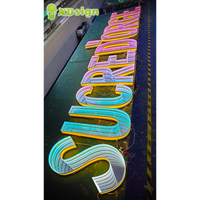 Lettres en relief LED multicolores personnalisées Infinity Abyss IPx7, en acrylique 3D, illuminées, contrôlées par Bluetooth, pour publicité automobile