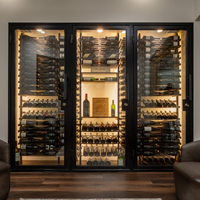 Armoire à vin et à liqueur en acier inoxydable 304 de style américain de haute qualité meubles de maison antibactériens dans des couleurs froides pour les bars