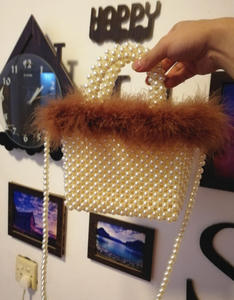 Guangzhou Auyan keranjang tangan baru anyaman wol mutiara bermanik tas tangan satu bahu tas manik trendi baru mutiara - Product Image 4