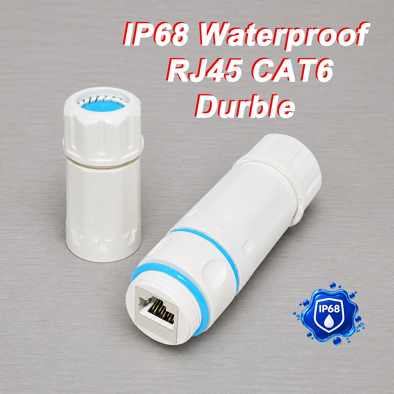 IP68 Waterproof M23 RJ45 Connector Cat6 STP Shielded Ethernet Coupler