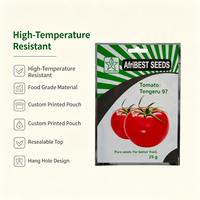 Sachet de conditionnement de graines OEM, laminé, haute résistance à la chaleur, scellé sur trois côtés, imprimé en héliogravure, avec trou de suspension pour la vente au détail
