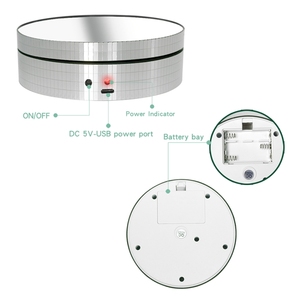 <span class=keywords><strong>Platine</strong></span> tournante de 12cm à 360 degrés, support d'affichage électrique USB mat, accessoires de prise de vue vidéo, plateau tournant de photographie, vente en gros bon marché - Product Image 6