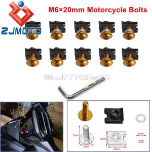 รถจักรยานยนต์แฟริ่งกระจก6X20mm สลักเกลียวสกรูยึดคลิปสำหรับยามาฮ่า - Product Image 2