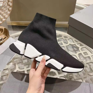 Zapatillas Retro Negras de Caña Alta para Mujer y Hombre, Transpirables, Suaves, Cómodas, con Plataforma y Cordones, Tipo Calcetín - Product Image 5