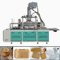 Machine automatique à grande vitesse pour la fabrication d'assiettes en papier, avec des couleurs or, argent, blanc et des formes personnalisées carrées, rondes, triangulaires
