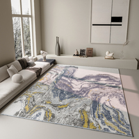 Tapis de salon modernes en polyester, fabriqués à la machine, rembourrés, bleu ciel