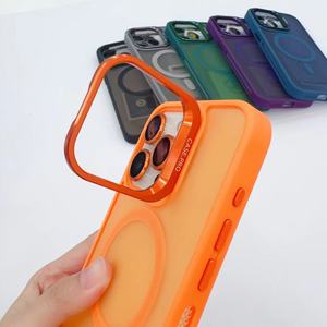 Funda de teléfono de lujo con protector de lente para iPhone 16 15 14 13 12 11 Pro Max Plus soporte rápido magnético carga inalámbrica cubierta mate - Product Image 5