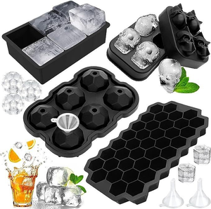 Tùy Chỉnh Hình Dạng Khác Nhau BPA Miễn Phí Kích Thước Lớn Stackable Linh Hoạt Silicone Ice Cube Khuôn Khay Ice Cream Popsicle Khuôn Bán Buôn - Product Image 1