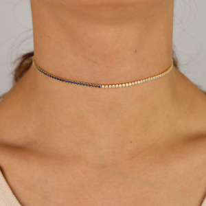 <span class=keywords><strong>Collana</strong></span> <span class=keywords><strong>girocollo</strong></span> placcata oro con ciondolo estivo con catena da Tennis arcobaleno bianco Cz con gioielli <span class=keywords><strong>collana</strong></span> a maglia piccola verde blu nero rosso - Product Image 2
