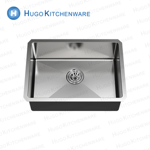 Chậu rửa chén nhà bếp đơn, hình vuông, thủ công, chất lượng cao, màu đen, kích thước 580*460 mm, chất liệu thép không gỉ, bán buôn - Product Image 5