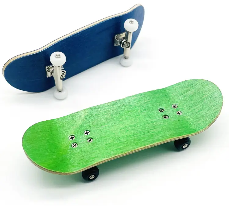 Largeur de planche professionnelle de 32mm, mini planche à roulettes en érable du bout des doigts, équipée d'une planche à roulettes à double face à roulement à billes