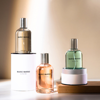 Flacon de parfum personnalisé en verre noir mat de luxe, cylindrique, vide, 30 ml, 50 ml, 100 ml, avec boîte et logo personnalisé