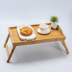 Bamboo Folding Table 50x30 Cm Multi Functional Portable Laptop <b>Desk</b> For Bed Study Home Dormitory Use - Product Image 2