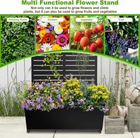 Jardinière surélevée multifonctionnelle en aluminium de haute qualité 72x35x16 avec treillis à persiennes, roulettes verrouillables et trous de drainage