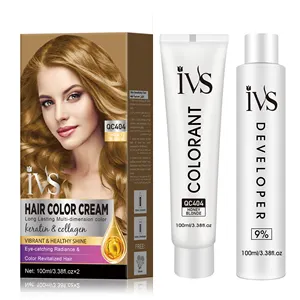 IVS Produit de teinture pour cheveux professionnel Vente en gros Salon Utilisation Honey Blonde Crème de coloration pour cheveux sans ammoniaque Teinture pour cheveux