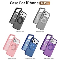 Étui de protection magnétique rotatif à 360° invisible 2-en-1 pour iPhone 17, 16, 15 Pro Max, coque de téléphone en TPU pour iPhone 17 Pro