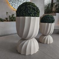 Grand pot de fleurs suspendu en fibre d'argile écologique pour bonsaï, avec trou de drainage, biodégradable, léger, pour centre commercial