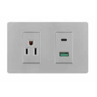 Prise d'interrupteur mural de haute qualité Prise simple 3 pôles et prise USB + prise TYPE-C Prise de charge USB