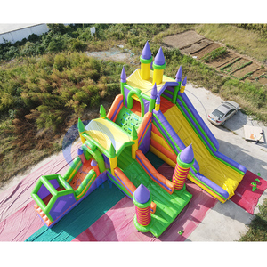 <span class=keywords><strong>Structure</strong></span> de jeu <span class=keywords><strong>gonflable</strong></span> de qualité commerciale avec deux pistes pour les festivals urbains et les événements familiaux d'entreprise - Product Image 1