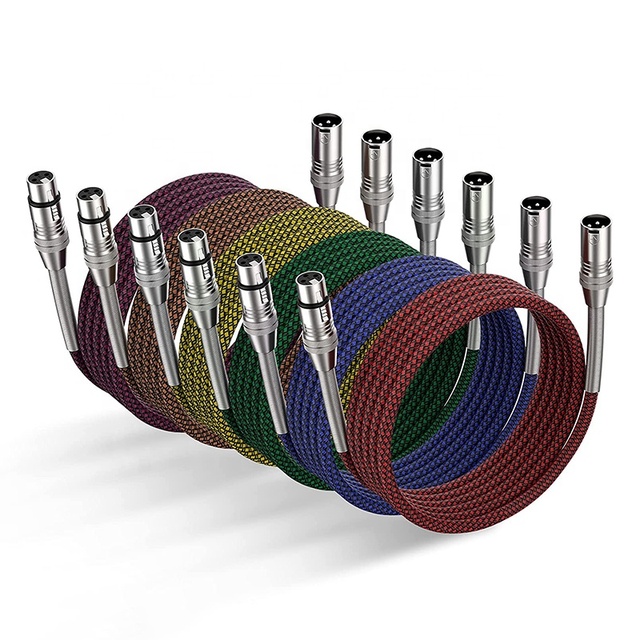 3 Pin XLR Twisted Pair Coaxial Balanced Microphone Cable Gold Plated PVC Custom Color Bulk Audio Speaker Stage Studio Amplifier