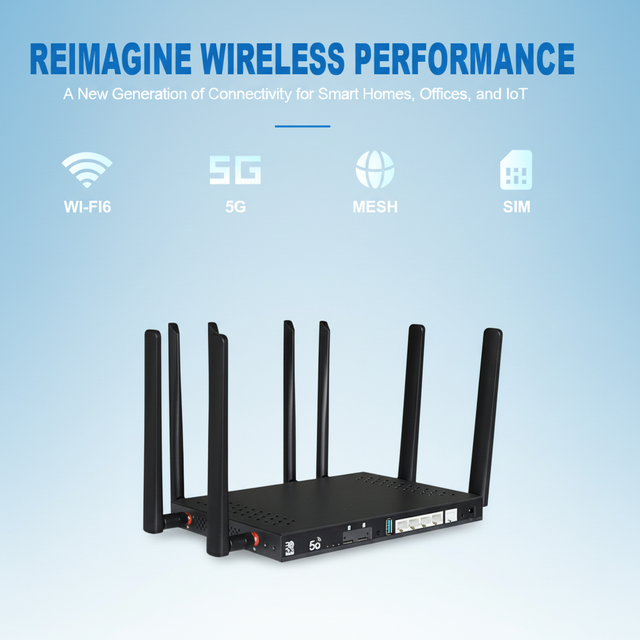 High Speed 5g Wifi Router with Sim Card Slot with Dual Band OpenWrt Mesh VPN Firewall 5G 4G LTE SIM Slot for Business Internet