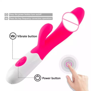 10 Speed Waterdichte Snelheid Vibrerende Dildo Siliconen Clitoris En G-Spot Konijn <span class=keywords><strong>Vibrator</strong></span> Dildo Voor Vrouwen Vrouw - Product Image 4
