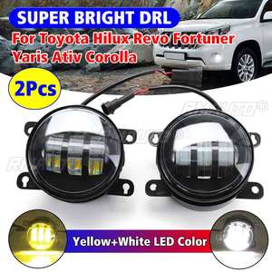 2 Luces LED de Conducción Diurna para Automóvil de 4 Pulgadas, Doble Color, Resistentes al Agua IP67, para Toyota Corolla, Hilux, Revo, Fortuner, Yaris, Ativ - Product Image 1