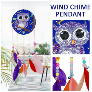 Nouveauté bricolage 5D diamant peinture dessin animé Mandala carillon éolien capteur de rêves pour la décoration intérieure Art artisanat cadeaux Kits - Product Image 3