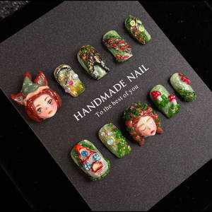 Poupée 3D en vente en gros personnalisable fait à la main presse ongles haute qualité réutilisable acrylique faux ongles carré mini diamant pour doigt - Product Image 6