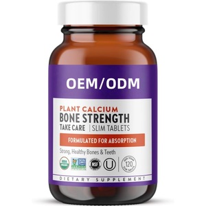 Compresse di Integratore di Calcio per Migliorare la Densità Ossea, Calcio Vegano con Vitamina K2, <span class=keywords><strong>D3</strong></span> e Magnesio, 120 Compresse, Non Adatto per Donne in Gravidanza/Lattanti - Product Image 1