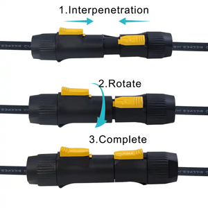 16AWG DJ PowerCON TRUE1 <b>Cable</b> Connectors 3-Pin IP65-Rated Locking Power <b>Link</b> Combo <b>Cable</b> for Giant Screen Construction - Product Image 5