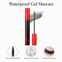 Gel Minéral Imperméable Volumisant Longue Tenue Anti-Bavures pour Cils Denses et Courbés, Tube Rose Pâle, Vente en Gros