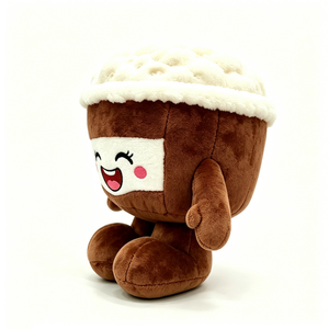 Peluche personnalisée en forme de chocolat chaud mignon, jouet en peluche doux et moelleux en forme de chocolat chaud avec crème fouettée et visage souriant - Product Image 5