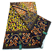 Tissu en coton peigné ignifuge imprimé batik africain pour robes de filles, double face, poids moyen, sur commande