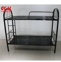 Lit superposé en acier double de style traditionnel de haute qualité, cadre en métal noir, durable, écologique, pour adultes, étudiants, école