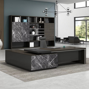 Bền màu đen hiện đại Thiết kế sang trọng văn phòng điều hành Bàn bởi Trung Quốc Nhà cung cấp hình chữ nhật Ông Chủ bàn - Product Image 1