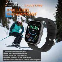 Reloj Inteligente PEJE Square P122 de Silicona y Plástico para Hombre y Mujer con Resistencia al Agua IP68, Mensajes de Texto y Llamadas, Compatible con Android/iOS