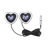 Lumière triangulaire en forme de cœur pour fenêtre de voiture, application à changement de couleur avec port USB 5V 2W