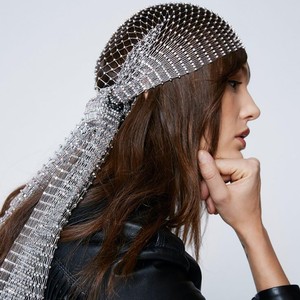 Serre-tête Résille Strass Mode Festival Carnaval Masque Strass Fête Accessoires Cheveux Sexy Mystérieux - Product Image 5