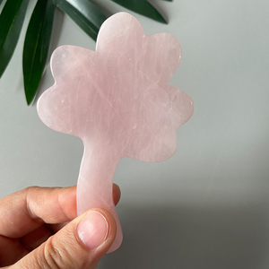 Raschietto Gua Sha a Forma di Cuore in Quarzo Rosa Naturale, Strumento per <span class=keywords><strong>Massaggio</strong></span> Facciale, Schiena e Piedi - Product Image 5