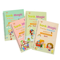 Lot de 4 cahiers d'écriture anglaise pour enfants, livres d'apprentissage de la calligraphie, jouets de dessin pour l'entraînement à la calligraphie