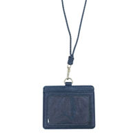 Kustom Premium PU Saffiano kulit dua sisi tahan lama leher dompet detachable Lanyard ID lencana pemegang dengan tali tenun