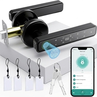 Serrure de porte intelligente Tuya 5-en-1 avec empreinte digitale, code temporaire et accès à distance via application