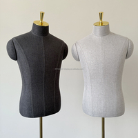 Nouvelle veste boutique factice hommes robe forme Mannequin bras en bois flexibles avec lin fibre de verre demi-corps supérieur affichage de costume masculin