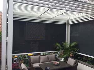 Pista laterale in <span class=keywords><strong>alluminio</strong></span> appartamento automatico personalizzato durevole moderno ignifugo impermeabile <span class=keywords><strong>e</strong></span> antivento tende a rullo per esterni - Product Image 4