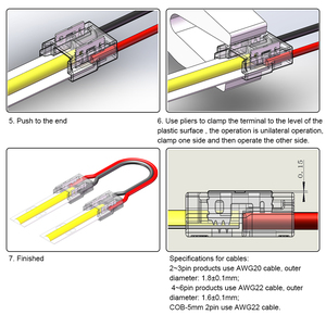 Conector de tira de LED RGB de 4 pines de conexión rápida sin espacios y bajo voltaje 10mm tira de LED de exposición 4A 24V conector - Product Image 4