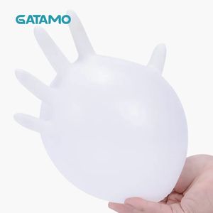 Sarung Tangan Lateks Sekali Pakai Bebas Bubuk, Putih, untuk Keperluan Rumah Tangga, Dapur, Kerja, dan Pemeriksaan, Model BG24, Kualitas Industri, Ukuran <span class=keywords><strong>M</strong></span> - Product Image 2